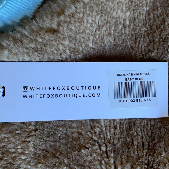 White Fox Bikini Top, Baby Blue - Picture 5 of 5